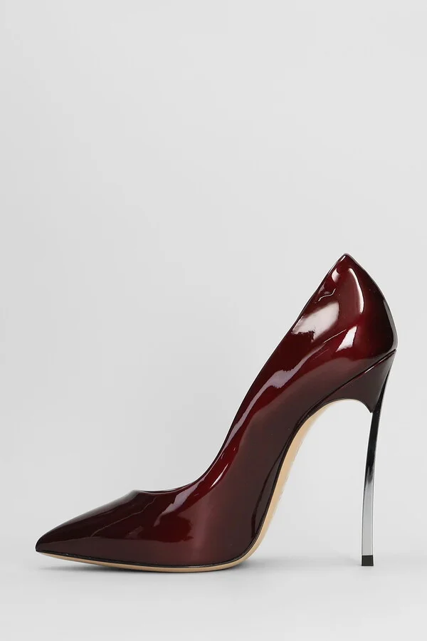 Blade Pumps In Bordeaux Patent Leather - Image 3