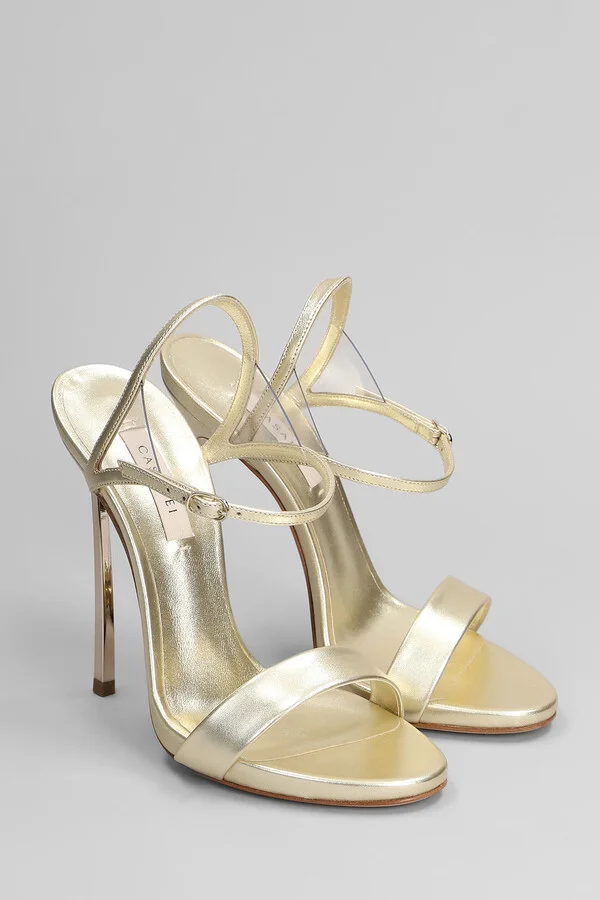 Blade Sandals In Gold Leather - Image 2