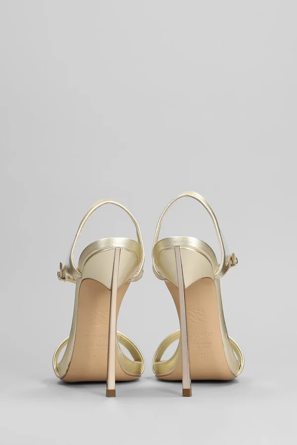 Blade Sandals In Gold Leather - Image 4