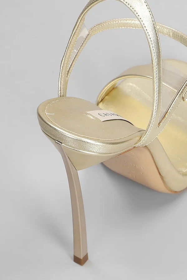 Blade Sandals In Gold Leather - Image 5