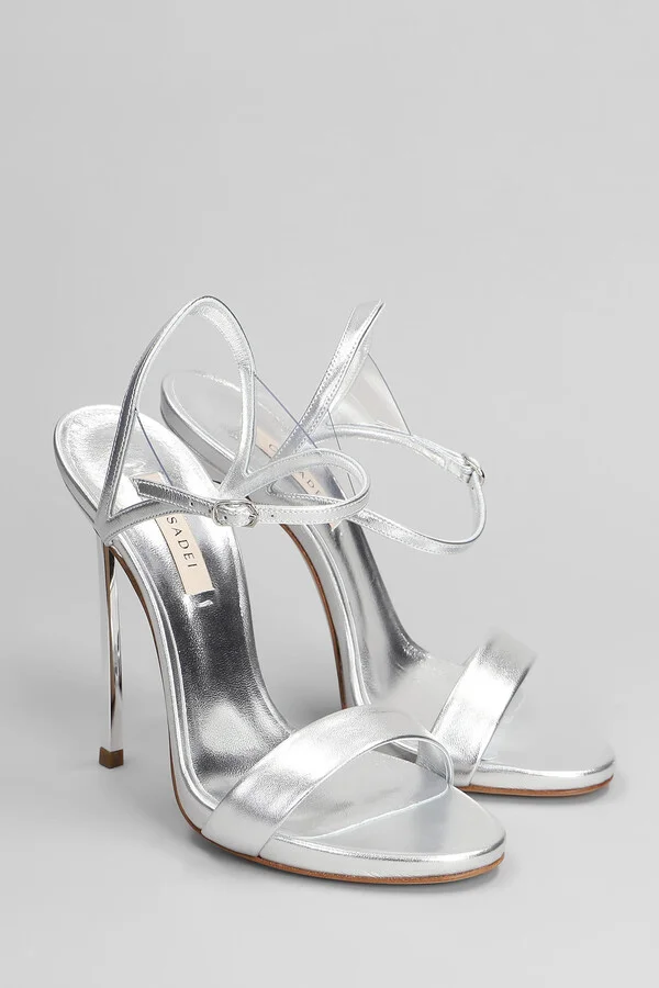 Blade Sandals In Silver Leather - Image 2