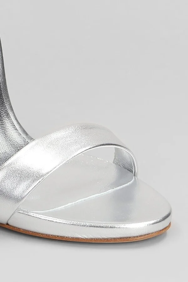 Blade Sandals In Silver Leather - Image 5