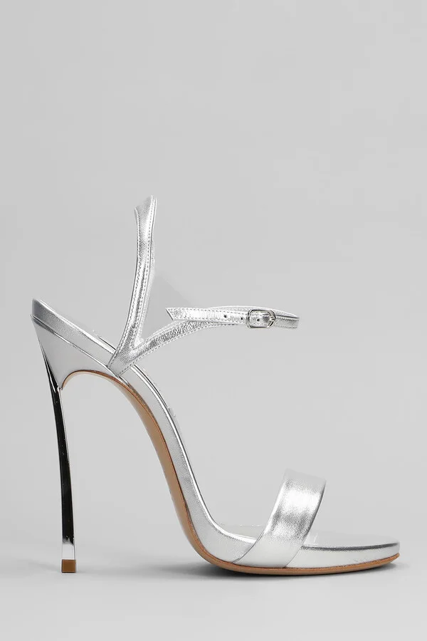 Blade Sandals In Silver Leather