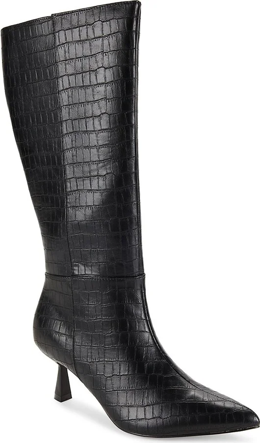 Blair 64MM Croc Embossed Knee-High Boots - Image 2