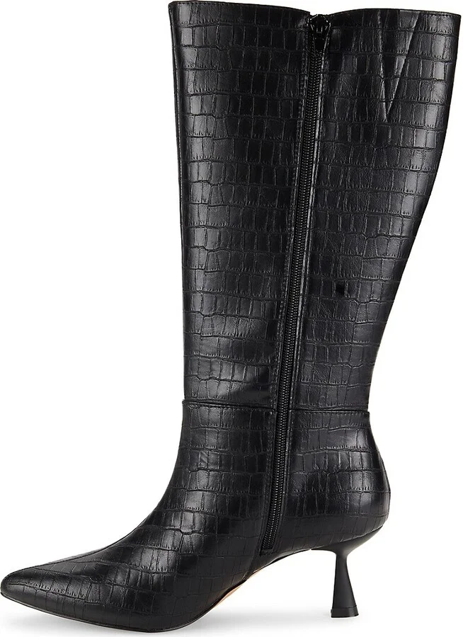 Blair 64MM Croc Embossed Knee-High Boots - Image 4