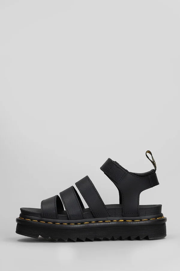 Blaire Sandals In Black Leather - Image 3