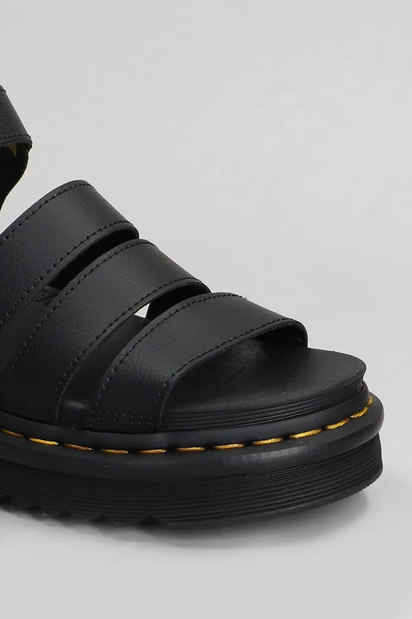 Blaire Sandals In Black Leather - Image 5