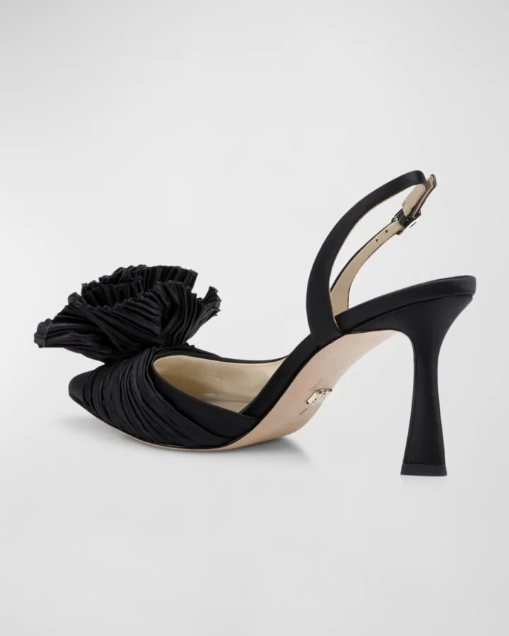 Blaire Silk Flower Slingback Pumps - Image 5