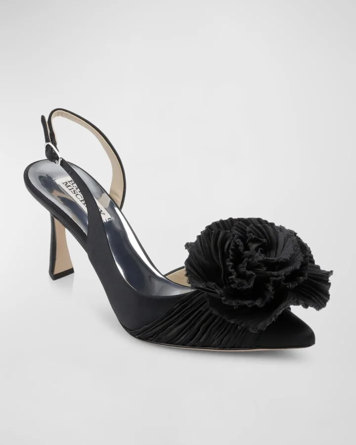 Blaire Silk Flower Slingback Pumps - Image 7