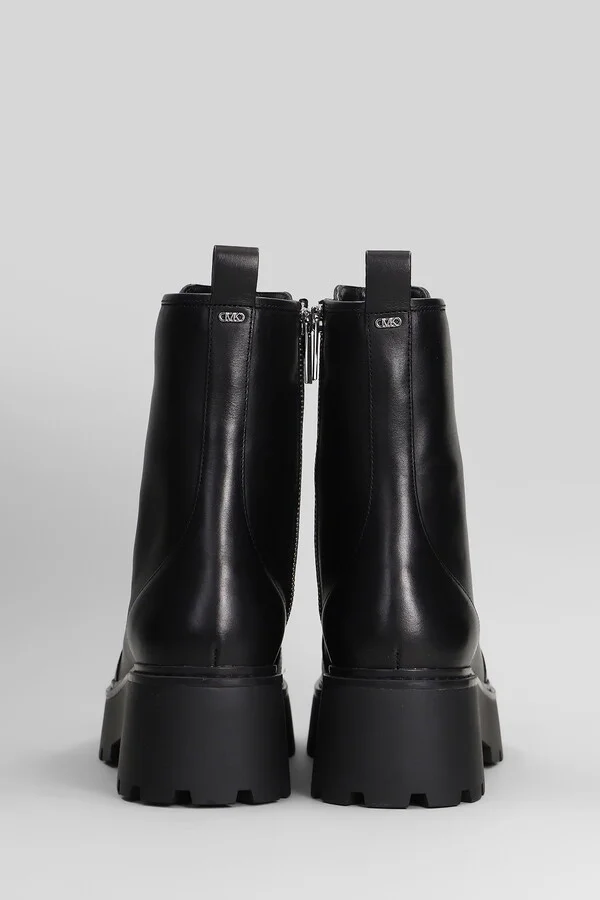 Blake Bootie Combat Boots In Black Leather - Image 4