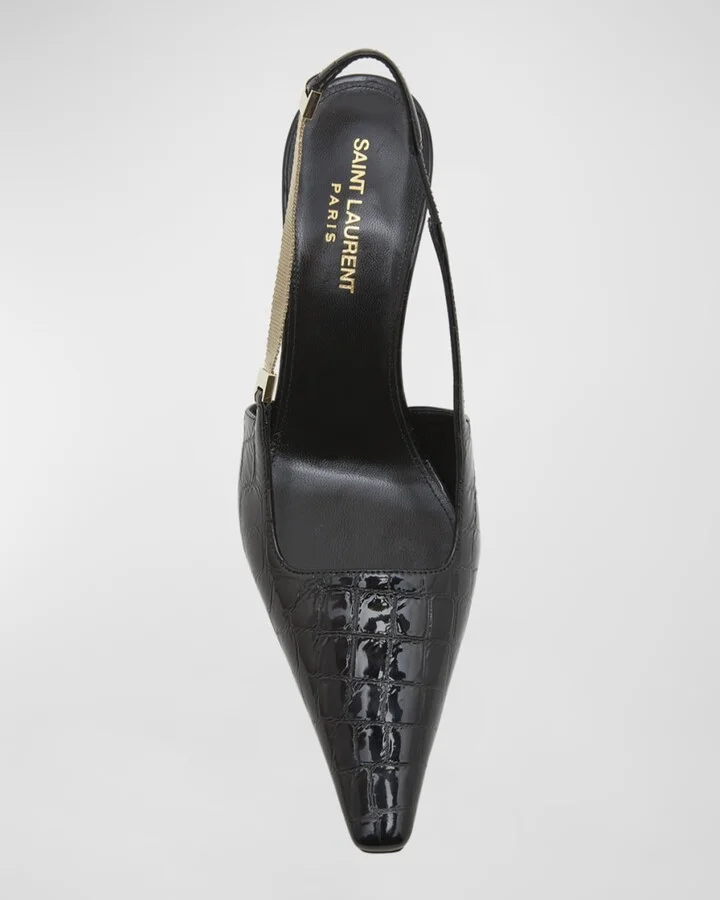 Blake Croco Slingback Pumps - Image 11