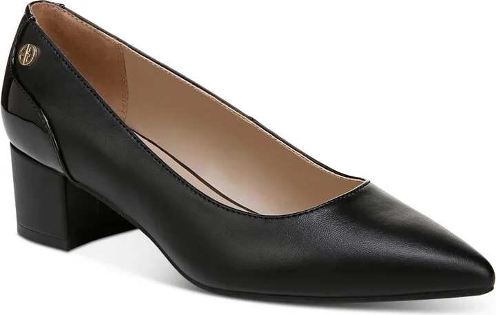 Blakely Womens Solid Faux Leather Block Heels