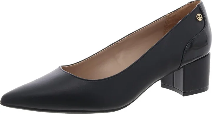 Blakelyy Womens Pointed Toe Block Heel Loafer Heels
