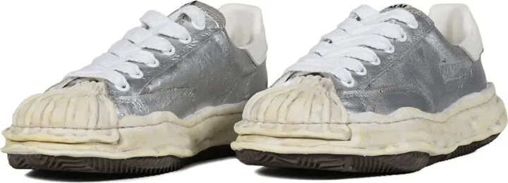 Blakey distressed-leather lace-up sneakers - Image 2