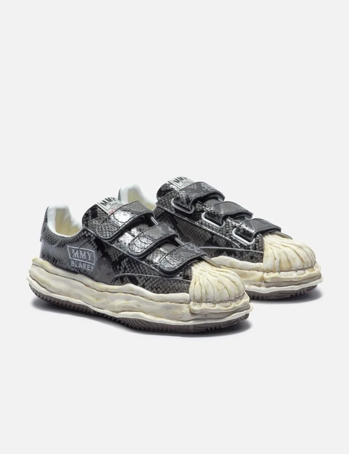 "BLAKEY" OG Sole Python Printed Leather Low-top Sneakers - Image 4