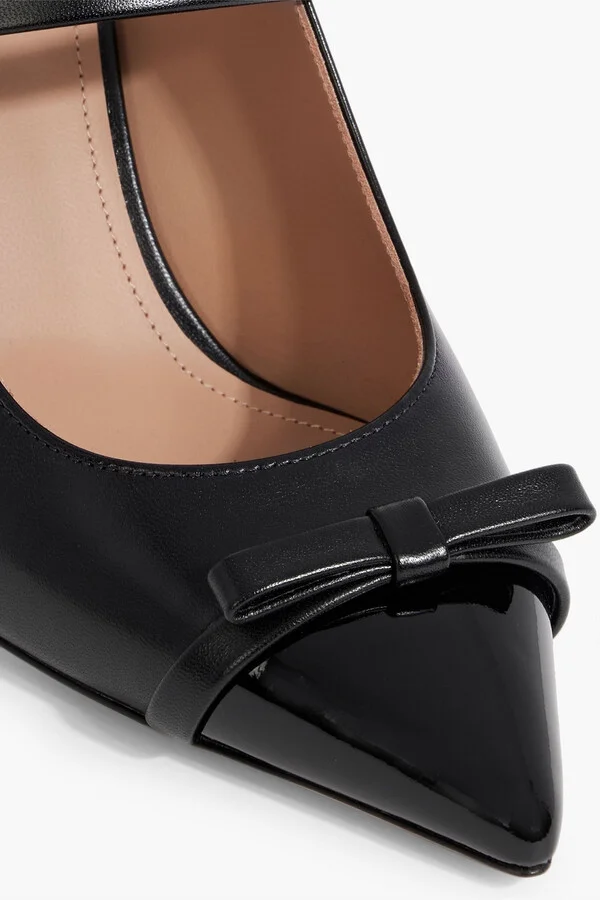 Blanca 70 bow-detailed leather mules - Image 4