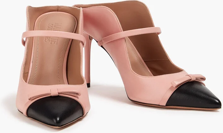 Blanca 85 bow-detailed leather mules - Image 2