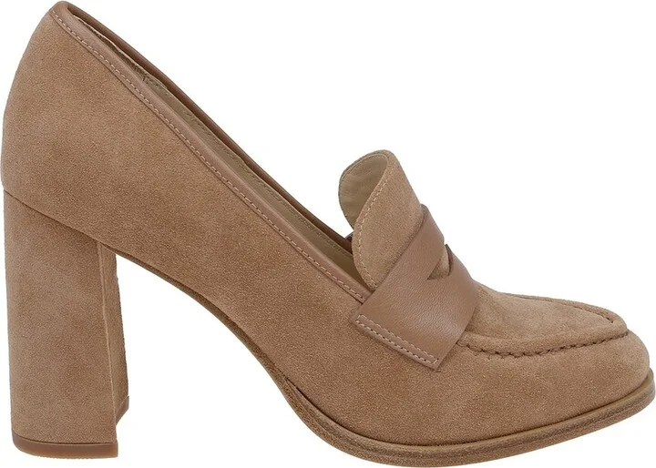 Blanche Suede Heeled Loafer
