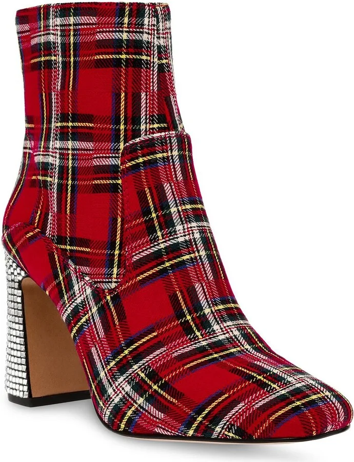 Blanche Womens Rhinestone Zip Up Ankle Boots