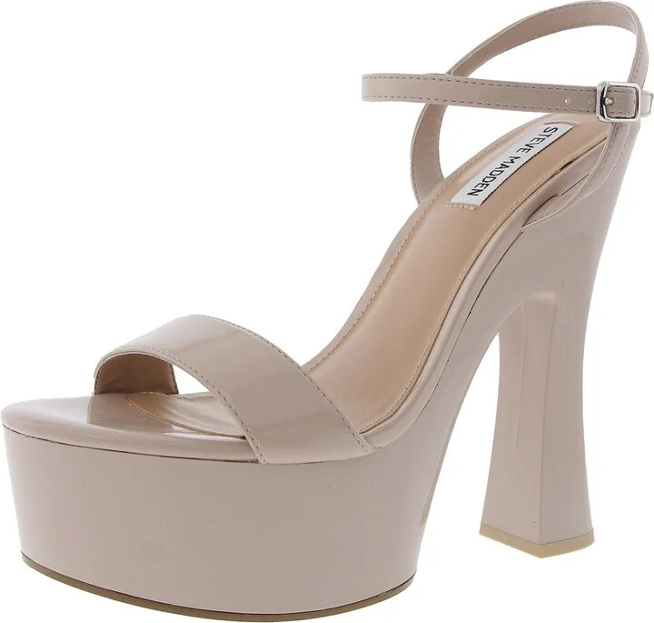 Blane Womens Adjustable Patent Platform Sandals