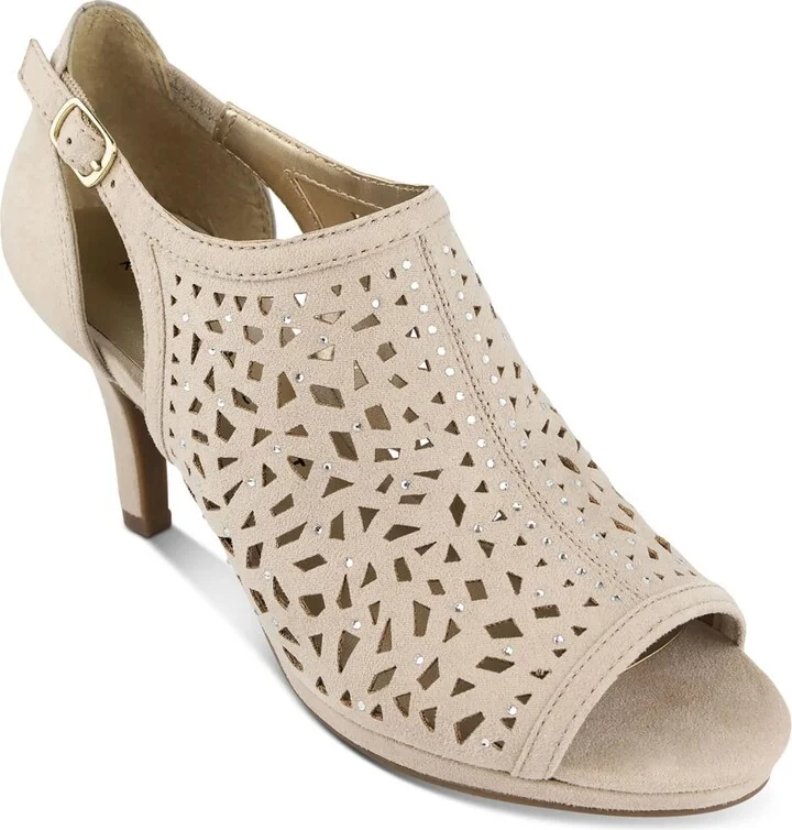 Blayne Womens Microsuede Embellished Heels
