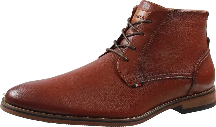 Blaze Mens Faux Leather Lace-Up Chukka Boots