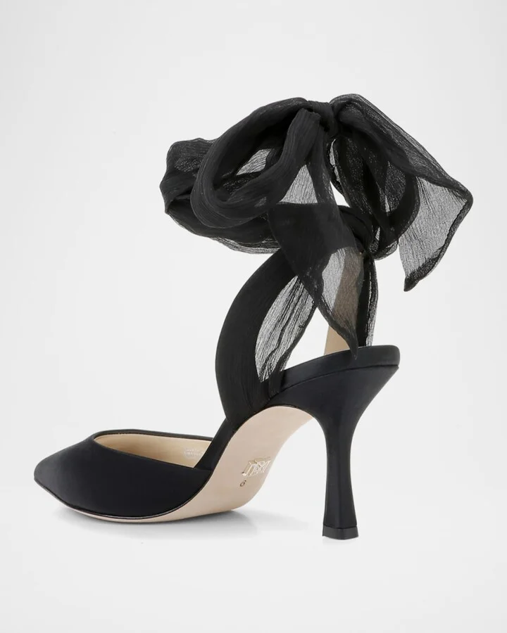 Blaze Satin Ankle-Wrap Halter Pumps - Image 2