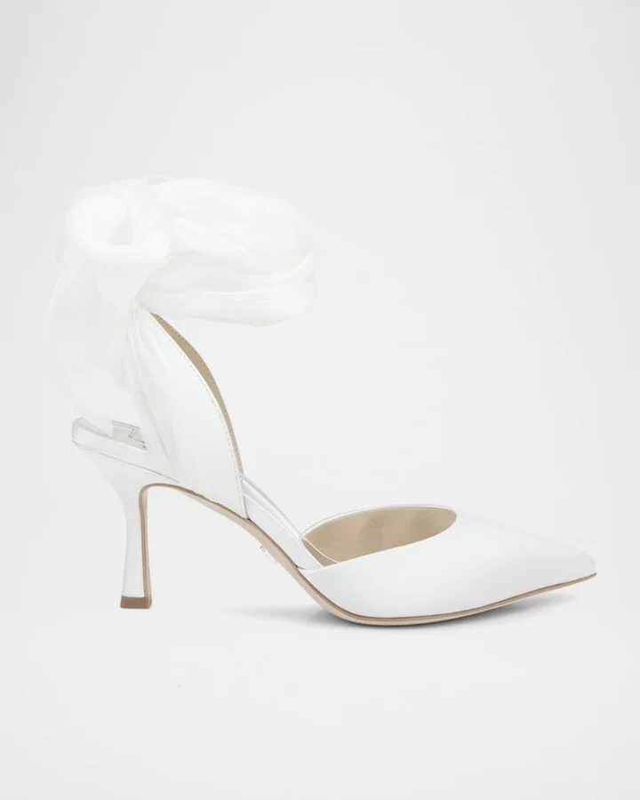 Blaze Satin Ankle-Wrap Halter Pumps - Image 7