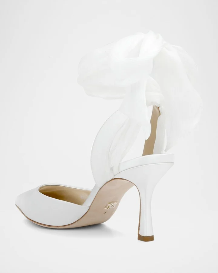 Blaze Satin Ankle-Wrap Halter Pumps - Image 9