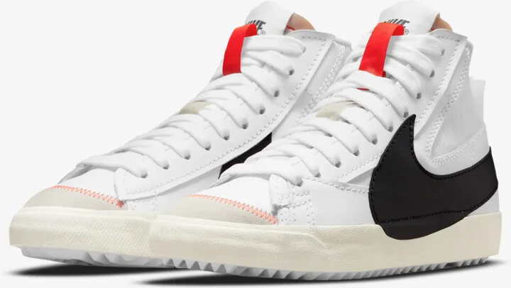 Blazer Mid '77 Jumbo DD3111-100 Sneakers Men's White Black Leather Lace Up