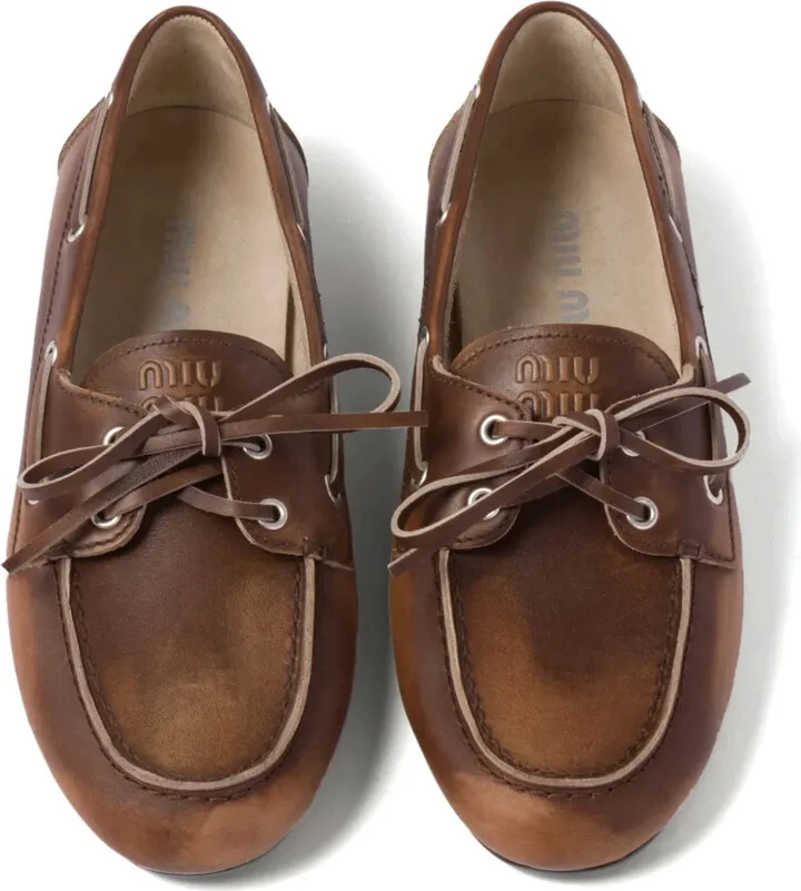 Bleached Leather Loafers - Image 4