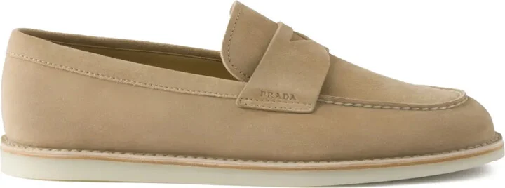 Bleached-Suede Loafers