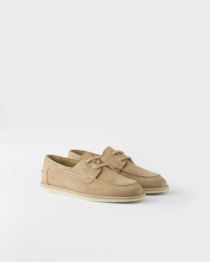 Bleached suede loafers