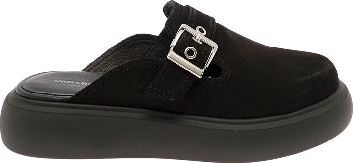 'blenda' Mules With A Buckle In Leather Woman