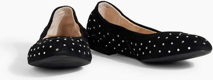 Bling crystal-embellished suede ballet flats - Image 2