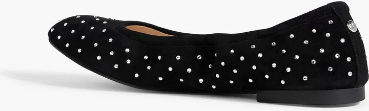 Bling crystal-embellished suede ballet flats - Image 3