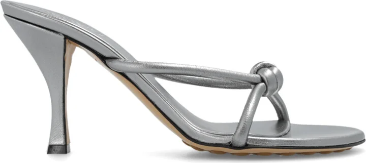 ‘Blink’ Heeled Mules, , - Silver