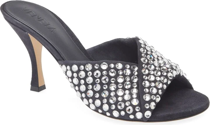Blink Rhinestone Lambskin Suede Sandal