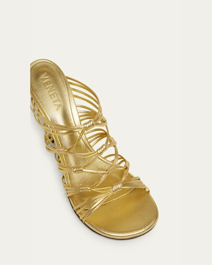 Blink Strappy Metallic Leather Mule Sandals - Image 4