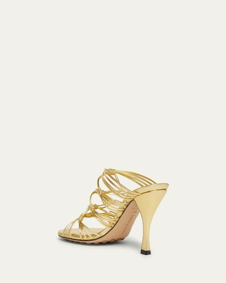 Blink Strappy Metallic Leather Mule Sandals - Image 10