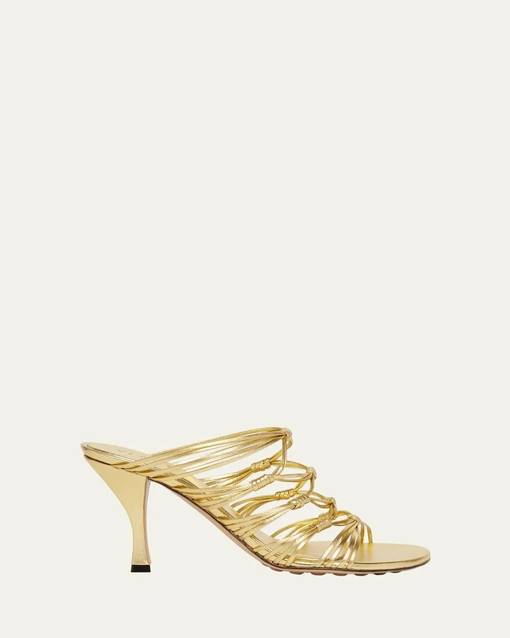 Blink Strappy Metallic Leather Mule Sandals