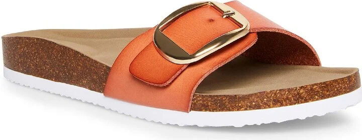 Blinkk Womens Faux Leather Platform Slide Sandals