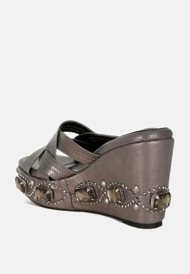 Blistronic Chunky Diamante & Rhinestone Cut-Out Sandals - Image 3