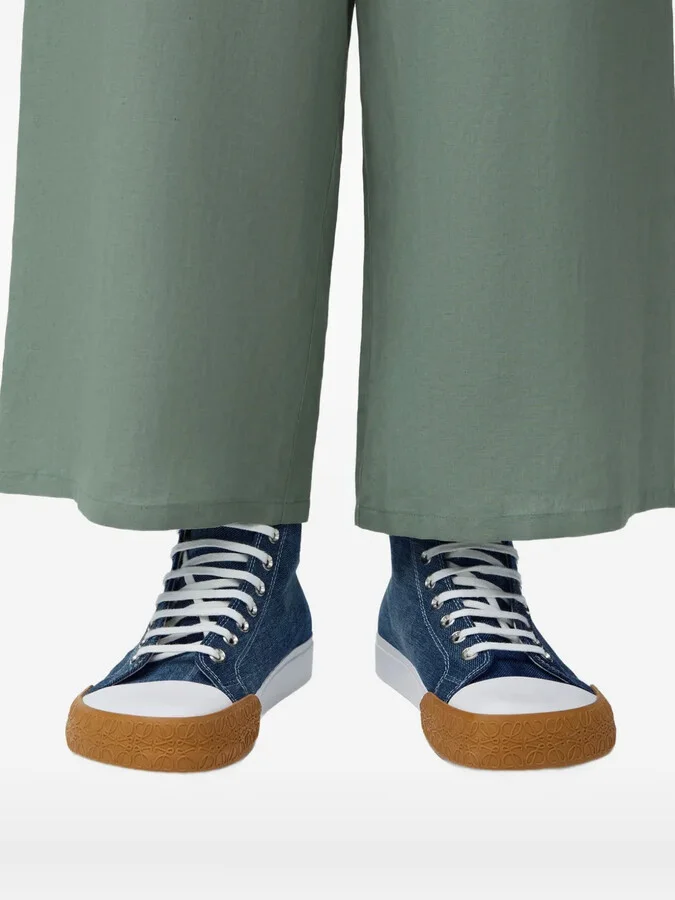 Bloc denim lace-up trainers - Image 5