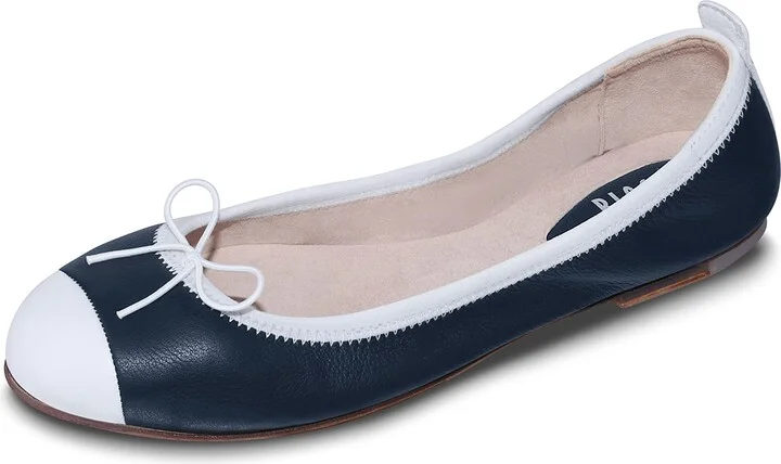 Navy White Leather