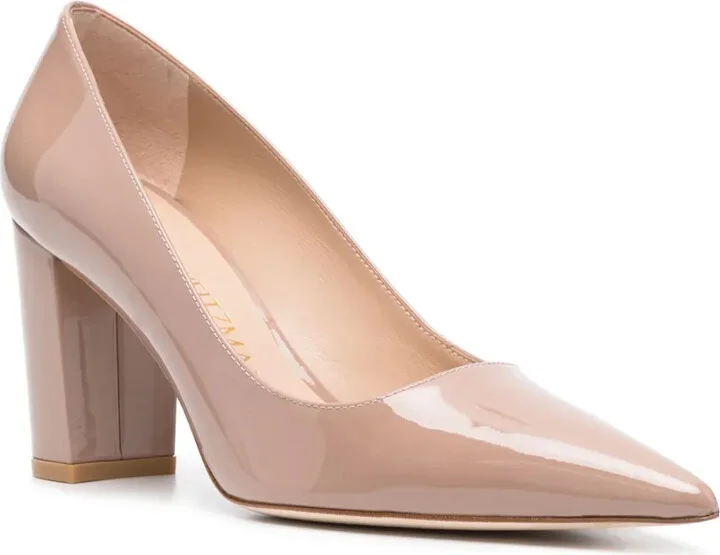 Block 85mm leather pumps - Image 2