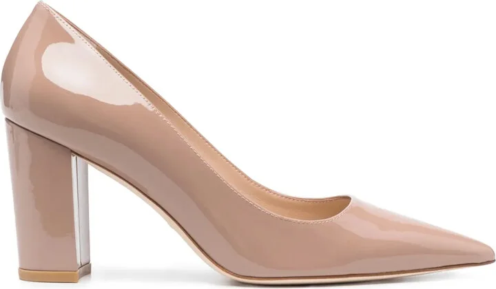 Block 85mm leather pumps