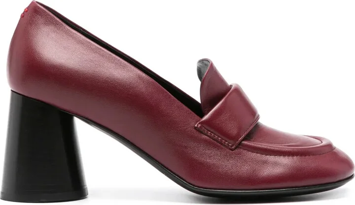 Block-Heel 75mm Leather Loafers