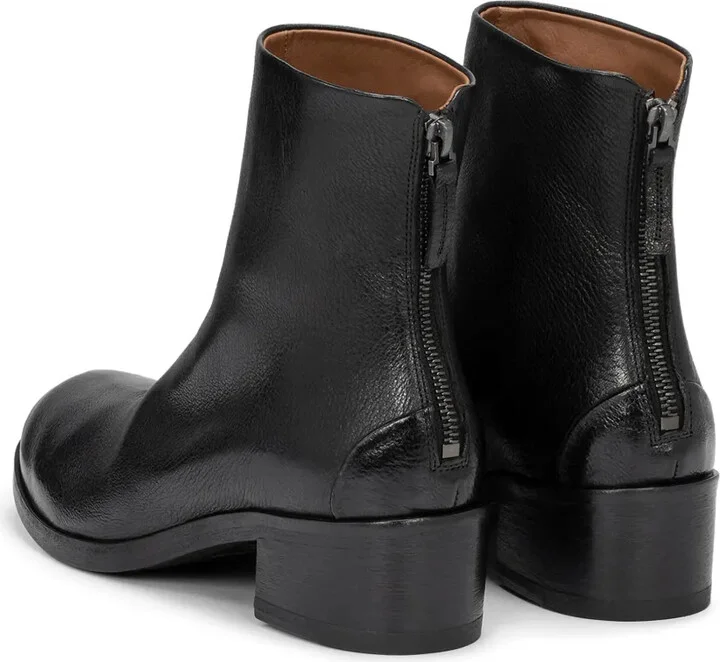 Block-Heel Ankle Leather Boots - Image 3