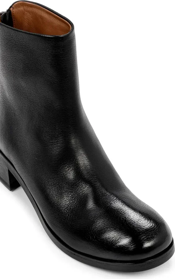Block-Heel Ankle Leather Boots - Image 4